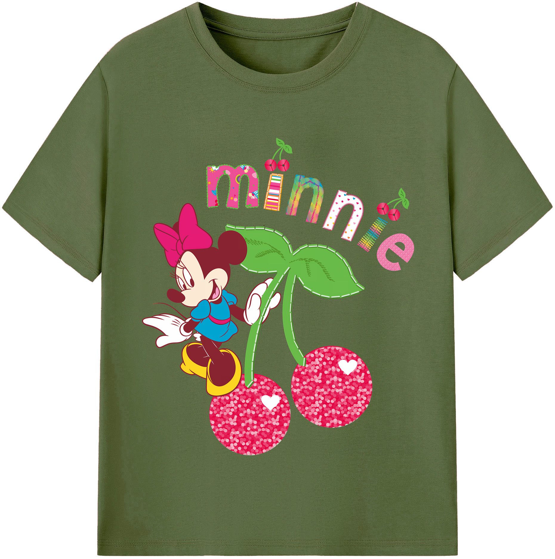 （画像用） ミッキーマウス Mickey Mouse 綿100％半袖Tシャツ（フロントプリント）
